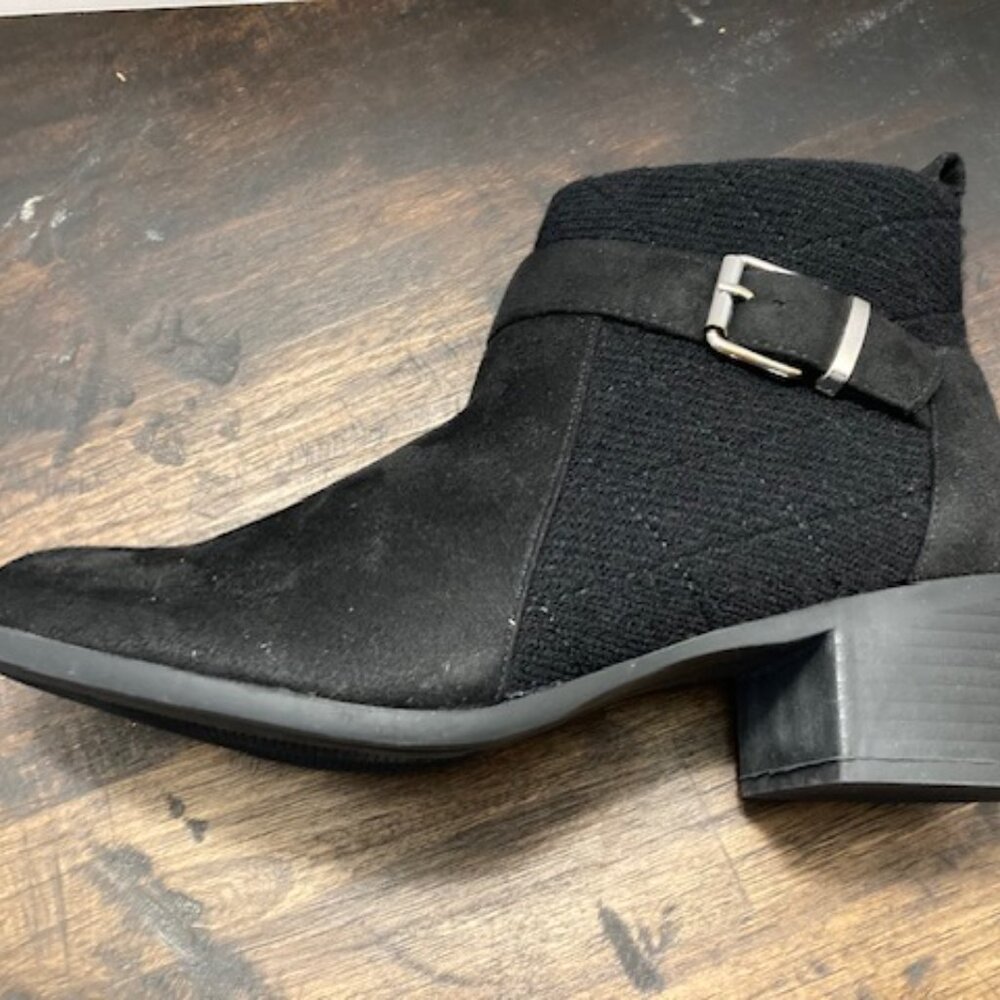 Cloudwalkers Black Knit/Suede Ankle Boot Xra Wide Width NWT - Picture 5 of 5